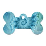 Silky Blue Spiral Fractal Dog Tag Bone (One Side)