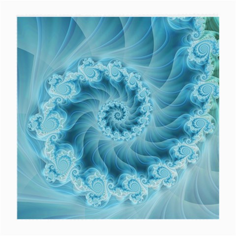 Silky Blue Spiral Fractal Medium Glasses Cloth from ArtsNow.com Front