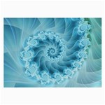 Silky Blue Spiral Fractal Large Glasses Cloth