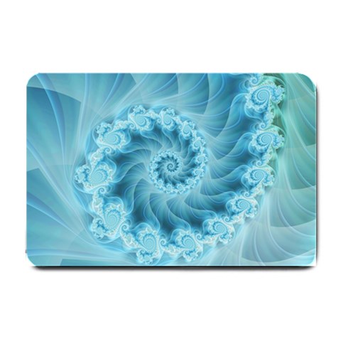 Silky Blue Spiral Fractal Small Doormat from ArtsNow.com 24 x16  Door Mat