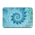 Silky Blue Spiral Fractal Small Doormat