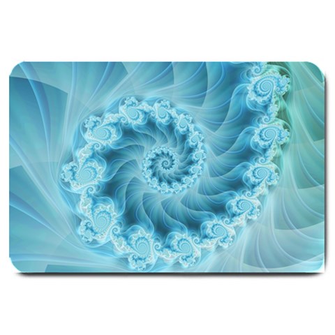 Silky Blue Spiral Fractal Large Doormat from ArtsNow.com 30 x20  Door Mat