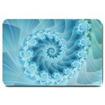 Silky Blue Spiral Fractal Large Doormat