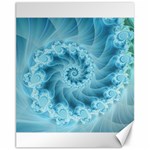 Silky Blue Spiral Fractal Canvas 11  x 14 