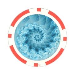 Silky Blue Spiral Fractal Poker Chip Card Guard from ArtsNow.com Front