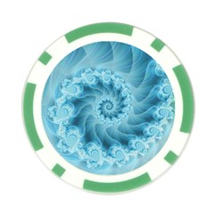 Silky Blue Spiral Fractal Poker Chip Card Guard from ArtsNow.com Front