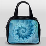 Silky Blue Spiral Fractal Classic Handbag (One Side)