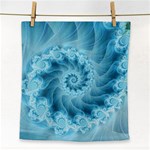 Silky Blue Spiral Fractal Face Towel