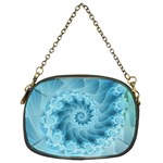 Silky Blue Spiral Fractal Chain Purse (Two Sides)