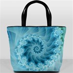 Silky Blue Spiral Fractal Bucket Bag