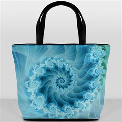 Silky Blue Spiral Fractal Bucket Bag from ArtsNow.com Back