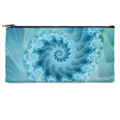 Silky Blue Spiral Fractal Pencil Case from ArtsNow.com Front