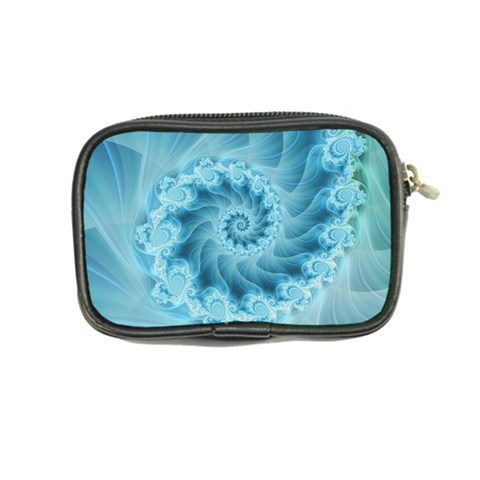 Silky Blue Spiral Fractal Coin Purse from ArtsNow.com Back