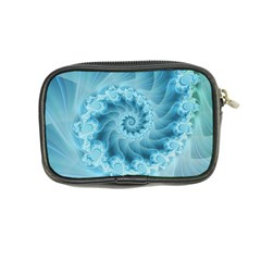 Silky Blue Spiral Fractal Coin Purse from ArtsNow.com Back