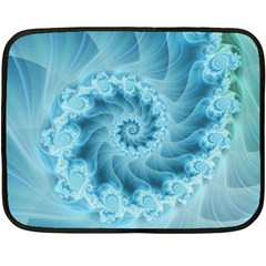 Silky Blue Spiral Fractal Double Sided Fleece Blanket (Mini) from ArtsNow.com 35 x27  Blanket Front