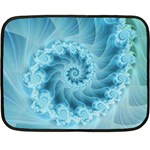 Silky Blue Spiral Fractal Double Sided Fleece Blanket (Mini)