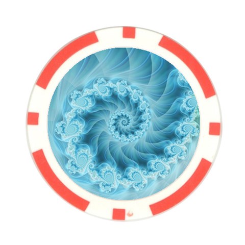 Silky Blue Spiral Fractal Poker Chip Card Guard (10 pack) from ArtsNow.com Front