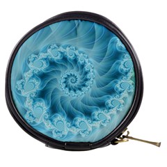 Silky Blue Spiral Fractal Mini Makeup Bag from ArtsNow.com Front