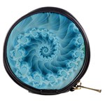 Silky Blue Spiral Fractal Mini Makeup Bag