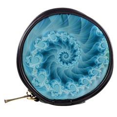 Silky Blue Spiral Fractal Mini Makeup Bag from ArtsNow.com Back