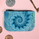 Silky Blue Spiral Fractal Mini Coin Purse