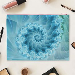 Silky Blue Spiral Fractal Cosmetic Bag (XL) from ArtsNow.com Back