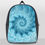 Silky Blue Spiral Fractal School Bag (Large)