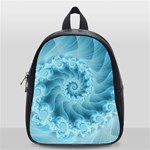 Silky Blue Spiral Fractal School Bag (Small)