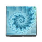 Silky Blue Spiral Fractal Memory Card Reader (Square)