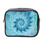 Silky Blue Spiral Fractal Mini Toiletries Bag (Two Sides)