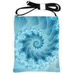 Silky Blue Spiral Fractal Shoulder Sling Bag