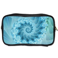 Silky Blue Spiral Fractal Toiletries Bag (Two Sides) from ArtsNow.com Front