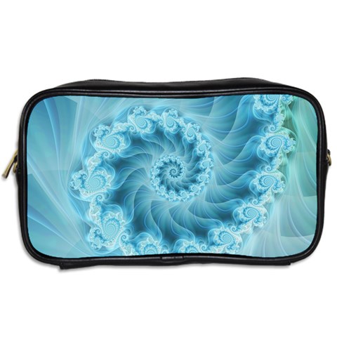 Silky Blue Spiral Fractal Toiletries Bag (Two Sides) from ArtsNow.com Back