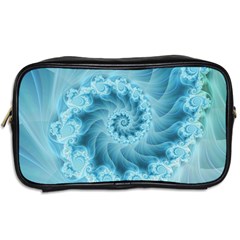 Silky Blue Spiral Fractal Toiletries Bag (Two Sides) from ArtsNow.com Back