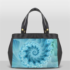 Silky Blue Spiral Fractal Oversize Office Handbag (2 Sides) from ArtsNow.com Front