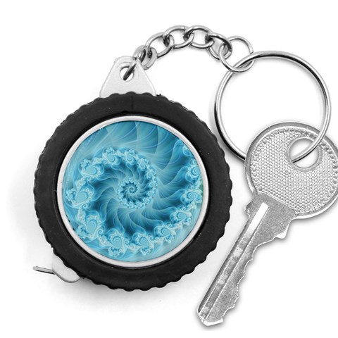 Silky Blue Spiral Fractal Measuring Tape from ArtsNow.com Front