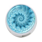 Silky Blue Spiral Fractal 4-Port USB Hub (One Side)