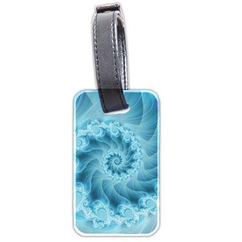 Silky Blue Spiral Fractal Luggage Tag (two sides) from ArtsNow.com Front