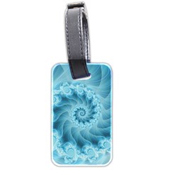 Silky Blue Spiral Fractal Luggage Tag (two sides) from ArtsNow.com Back