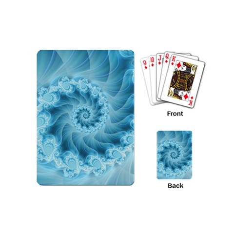 Silky Blue Spiral Fractal Playing Cards (Mini) from ArtsNow.com Back