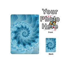 Silky Blue Spiral Fractal Playing Cards 54 (Mini) from ArtsNow.com Back