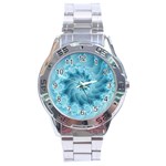 Silky Blue Spiral Fractal Stainless Steel Analogue Watch