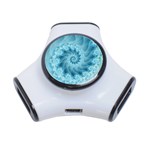 Silky Blue Spiral Fractal 3-Port USB Hub