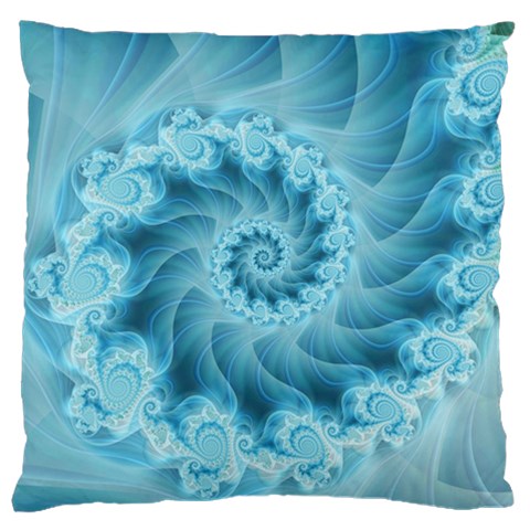 Silky Blue Spiral Fractal Large Cushion Case (One Side) from ArtsNow.com Front