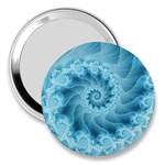 Silky Blue Spiral Fractal 3  Handbag Mirror