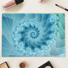 Silky Blue Spiral Fractal Cosmetic Bag (XXL) from ArtsNow.com Front