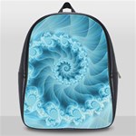 Silky Blue Spiral Fractal School Bag (XL)