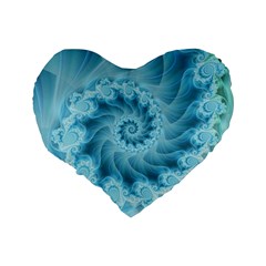 Silky Blue Spiral Fractal Standard 16  Premium Heart Shape Cushion  from ArtsNow.com Back