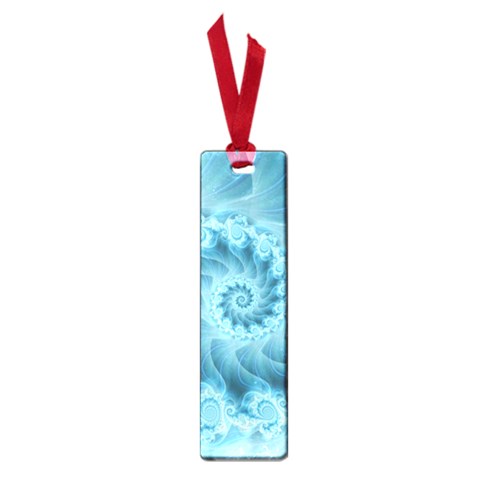 Silky Blue Spiral Fractal Small Book Mark from ArtsNow.com Front