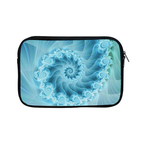 Silky Blue Spiral Fractal Apple iPad Mini Zipper Case from ArtsNow.com Front